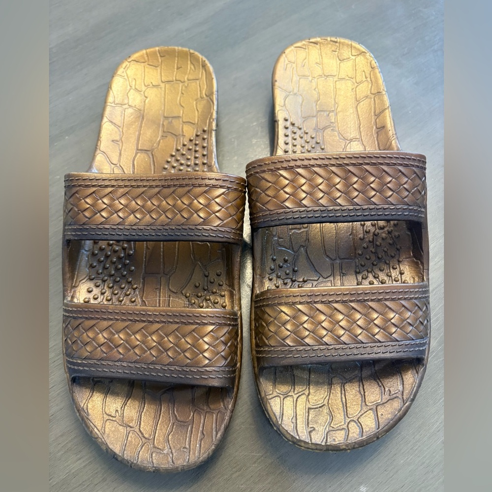 Imperial Hawaii Beach Sandals Lightweight Vacation Shoes Brown Men’s Size 10